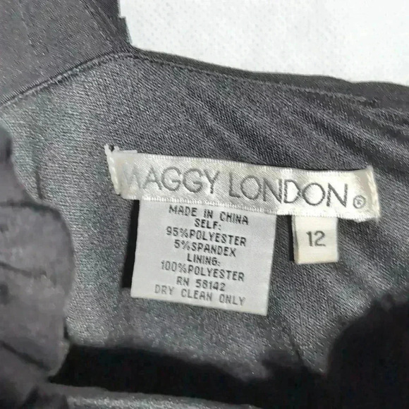 Black Party Dress Ruffled Straps Sheath mini sz 12 - Picture 3 of 4